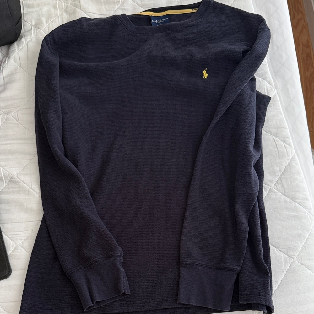 Polo Ralph Lauren Black Crewneck with Yellow Trim